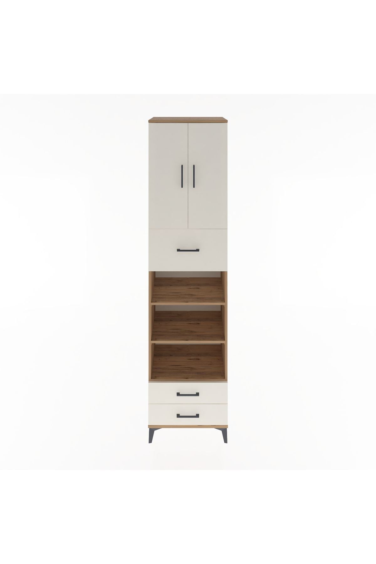 Hyperion Dolap 5 Raflı 3 Çekmeceli 2 Kapaklı 60x44x243 Çam-Aytaşı