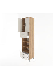 Hyperion Dolap 5 Raflı 3 Çekmeceli 2 Kapaklı 60x44x243 Çam-Aytaşı