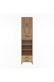 Hyperion Dolap 5 Raflı 3 Çekmeceli 2 Kapaklı 60x44x243 Çam-Çam