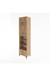 Hyperion Dolap 5 Raflı 3 Çekmeceli 2 Kapaklı 60x44x243 Çam-Çam