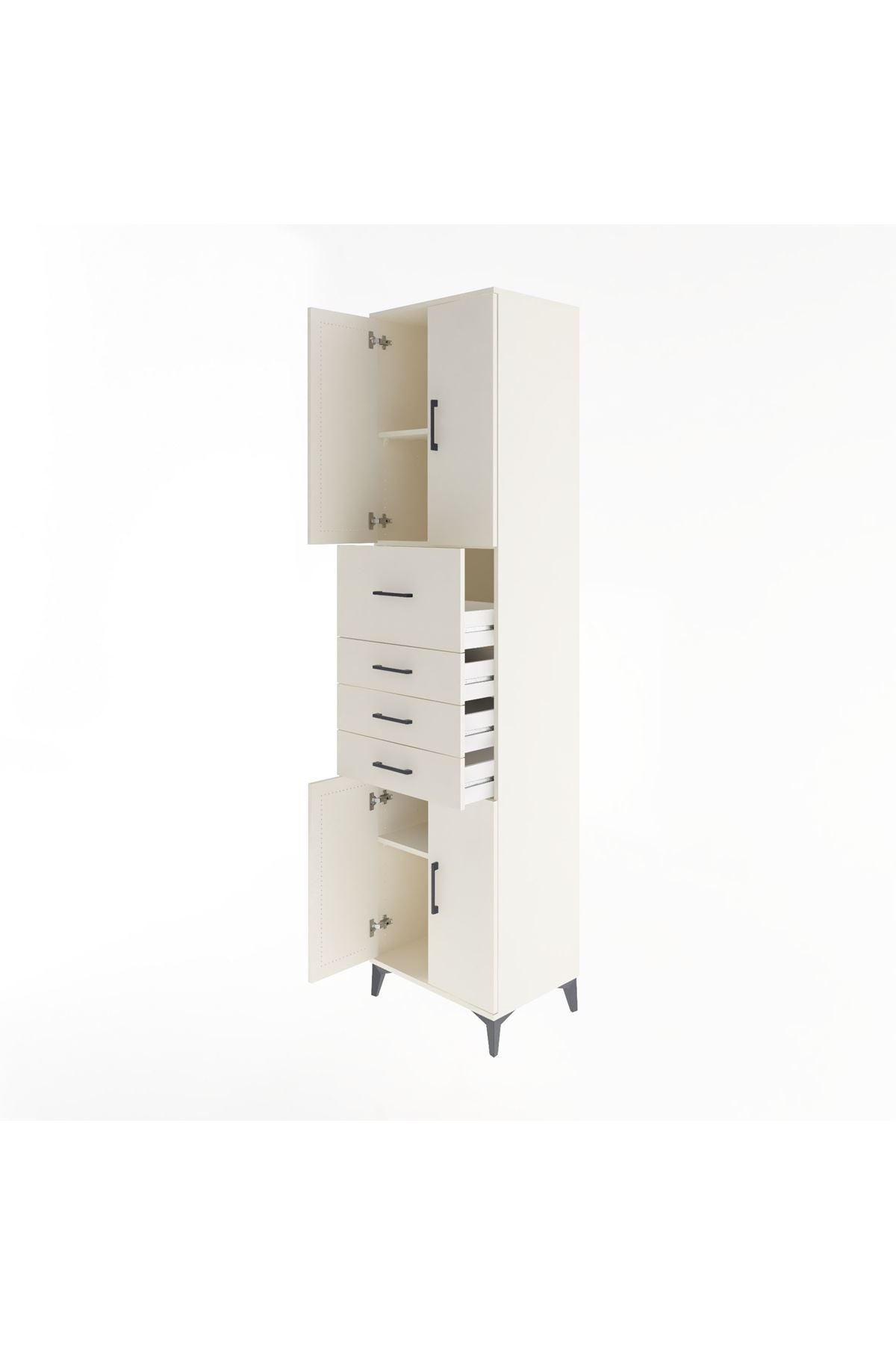 Hyperion Dolap 3 Raflı 4 Çekmeceli 4 Kapaklı 60x44x243 Aytaşı-Aytaşı