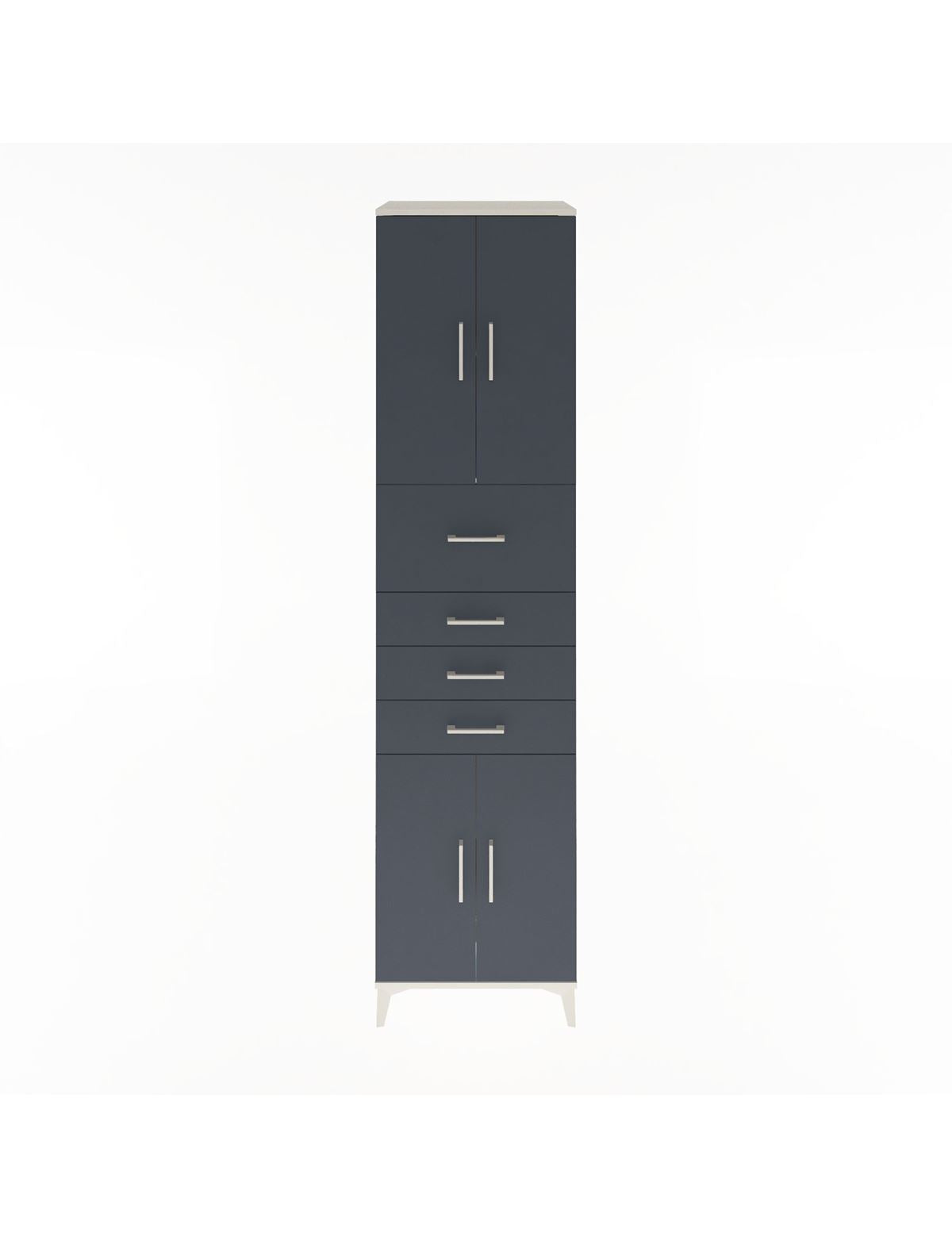 Hyperion Dolap 3 Raflı 4 Çekmeceli 4 Kapaklı 60x44x243 Aytaşı-Antrasit