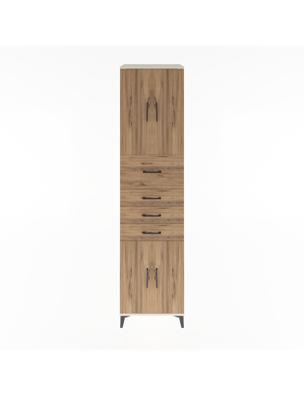 Hyperion Dolap 3 Raflı 4 Çekmeceli 4 Kapaklı 60x44x243 Aytaşı-Çam