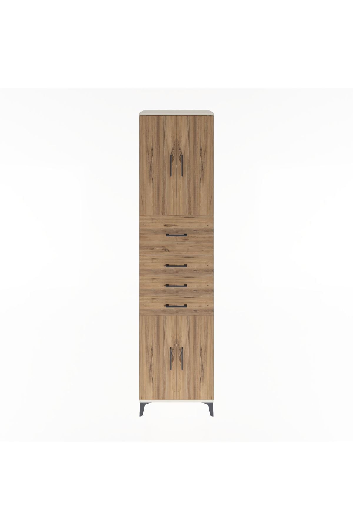 Hyperion Dolap 3 Raflı 4 Çekmeceli 4 Kapaklı 60x44x243 Aytaşı-Çam