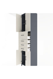 Hyperion Dolap 3 Raflı 4 Çekmeceli 4 Kapaklı 60x44x243 Antrasit-Aytaşı