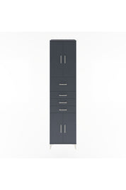Hyperion Dolap 3 Raflı 4 Çekmeceli 4 Kapaklı 60x44x243 Antrasit-Antrasit