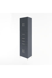 Hyperion Dolap 3 Raflı 4 Çekmeceli 4 Kapaklı 60x44x243 Antrasit-Antrasit