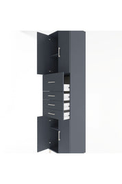 Hyperion Dolap 3 Raflı 4 Çekmeceli 4 Kapaklı 60x44x243 Antrasit-Antrasit