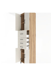 Hyperion Dolap 3 Raflı 4 Çekmeceli 4 Kapaklı 60x44x243 Çam-Aytaşı