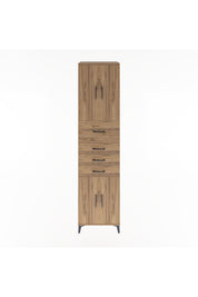 Hyperion Dolap 3 Raflı 4 Çekmeceli 4 Kapaklı 60x44x243 Çam-Çam