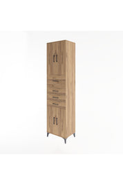 Hyperion Dolap 3 Raflı 4 Çekmeceli 4 Kapaklı 60x44x243 Çam-Çam