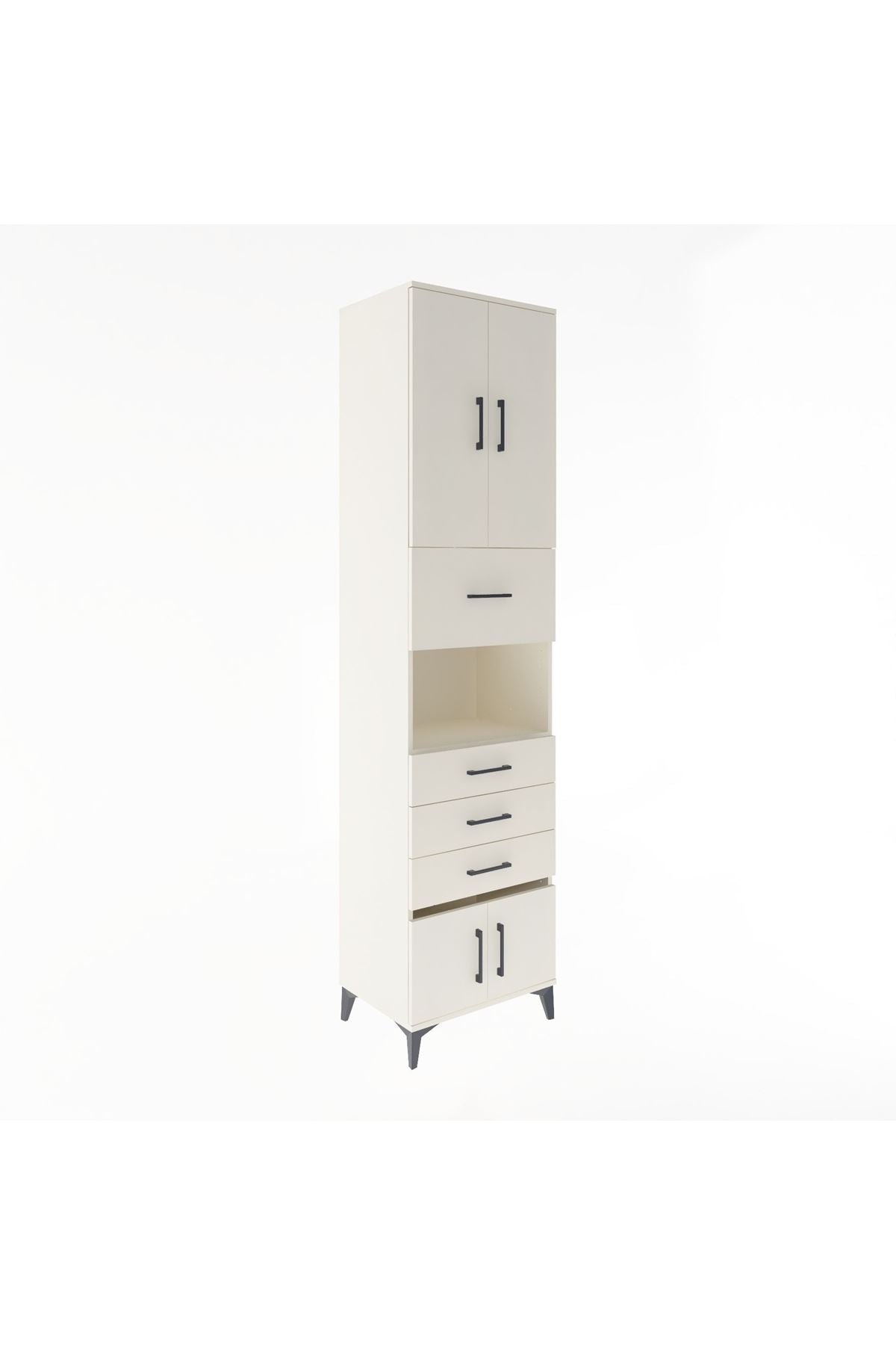 Hyperion Dolap 3 Raflı 4 Çekmeceli 4 Kapaklı 60x44x243 Aytaşı-Aytaşı