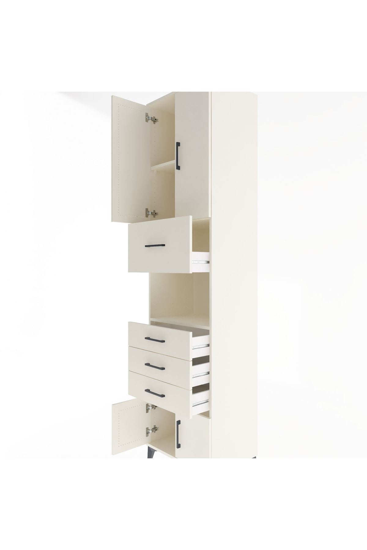 Hyperion Dolap 3 Raflı 4 Çekmeceli 4 Kapaklı 60x44x243 Aytaşı-Aytaşı