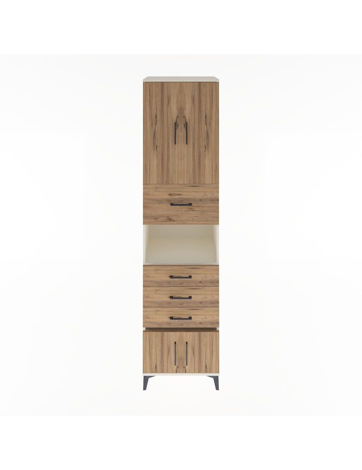 Hyperion Dolap 3 Raflı 4 Çekmeceli 4 Kapaklı 60x44x243 Aytaşı-Çam