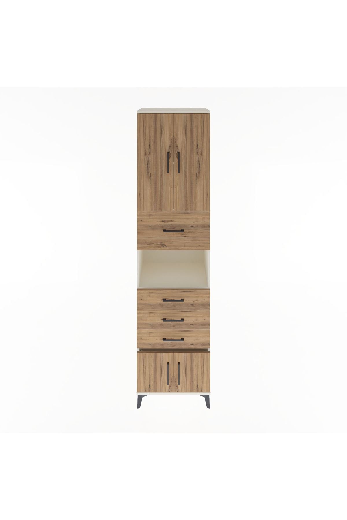 Hyperion Dolap 3 Raflı 4 Çekmeceli 4 Kapaklı 60x44x243 Aytaşı-Çam