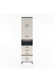 Hyperion Dolap 3 Raflı 4 Çekmeceli 4 Kapaklı 60x44x243 Antrasit-Aytaşı