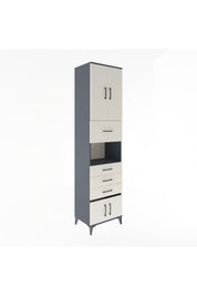 Hyperion Dolap 3 Raflı 4 Çekmeceli 4 Kapaklı 60x44x243 Antrasit-Aytaşı