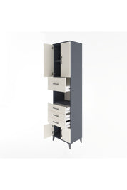 Hyperion Dolap 3 Raflı 4 Çekmeceli 4 Kapaklı 60x44x243 Antrasit-Aytaşı