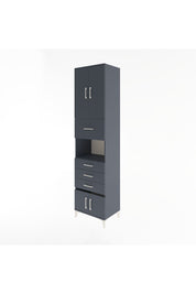 Hyperion Dolap 3 Raflı 4 Çekmeceli 4 Kapaklı 60x44x243 Antrasit-Antrasit