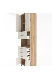 Hyperion Dolap 3 Raflı 4 Çekmeceli 4 Kapaklı 60x44x243 Çam-Aytaşı