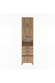 Hyperion Dolap 3 Raflı 4 Çekmeceli 4 Kapaklı 60x44x243 Çam-Çam