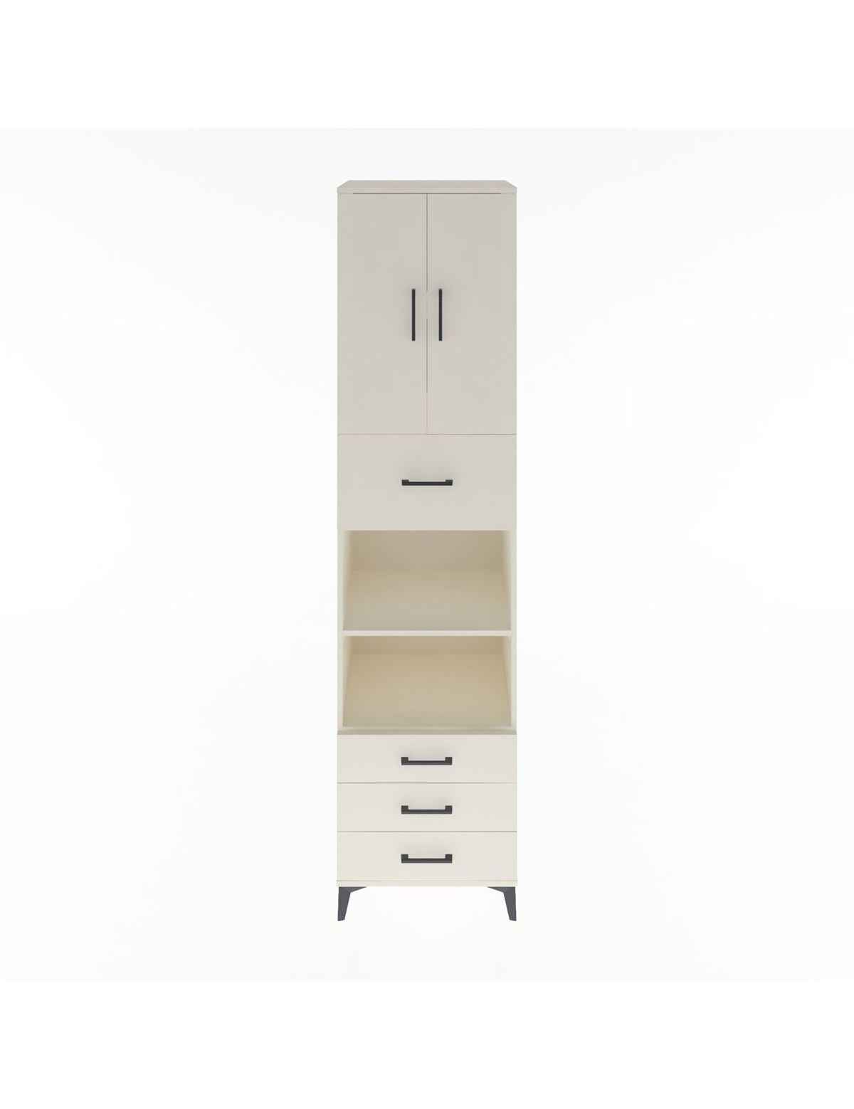 Hyperion Dolap 4 Raflı 4 Çekmeceli 2 Kapaklı 60x44x243 Aytaşı-Aytaşı