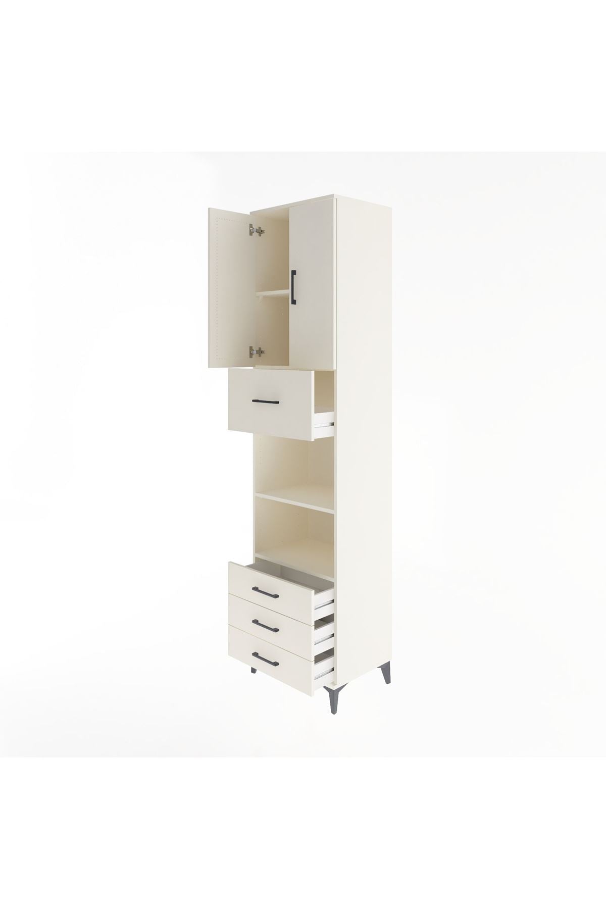 Hyperion Dolap 4 Raflı 4 Çekmeceli 2 Kapaklı 60x44x243 Aytaşı-Aytaşı