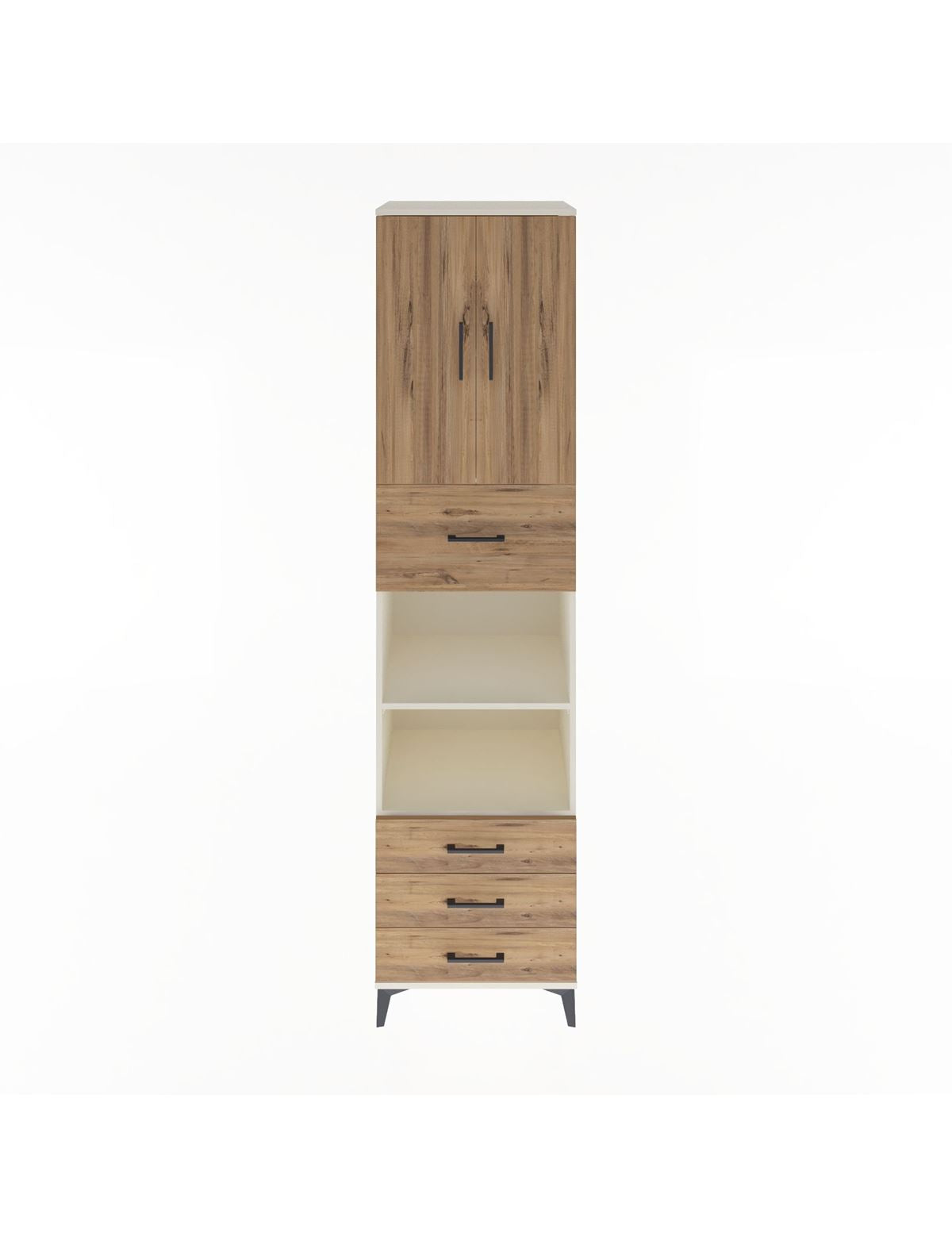 Hyperion Dolap 4 Raflı 4 Çekmeceli 2 Kapaklı 60x44x243 Aytaşı-Çam