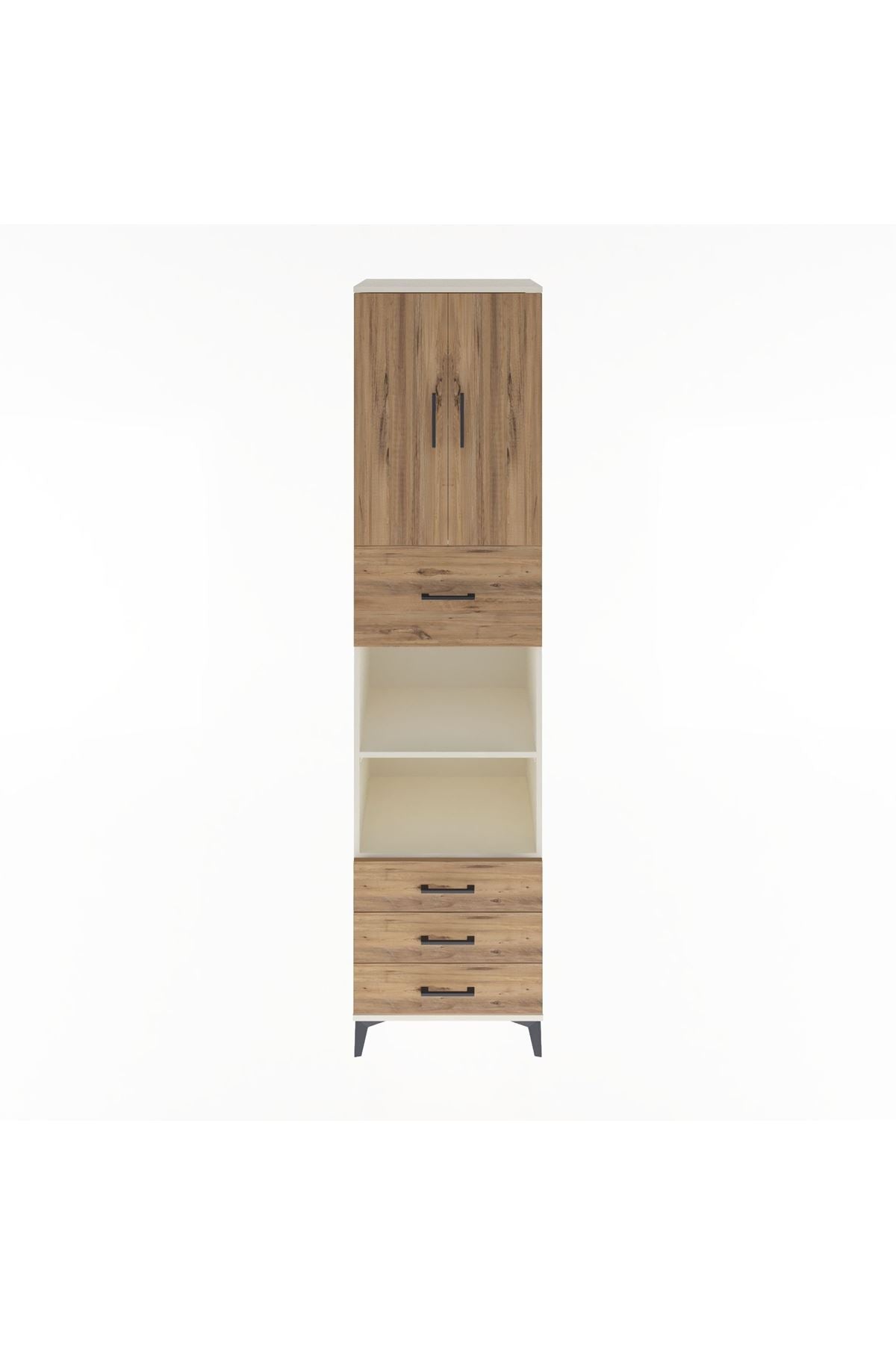 Hyperion Dolap 4 Raflı 4 Çekmeceli 2 Kapaklı 60x44x243 Aytaşı-Çam