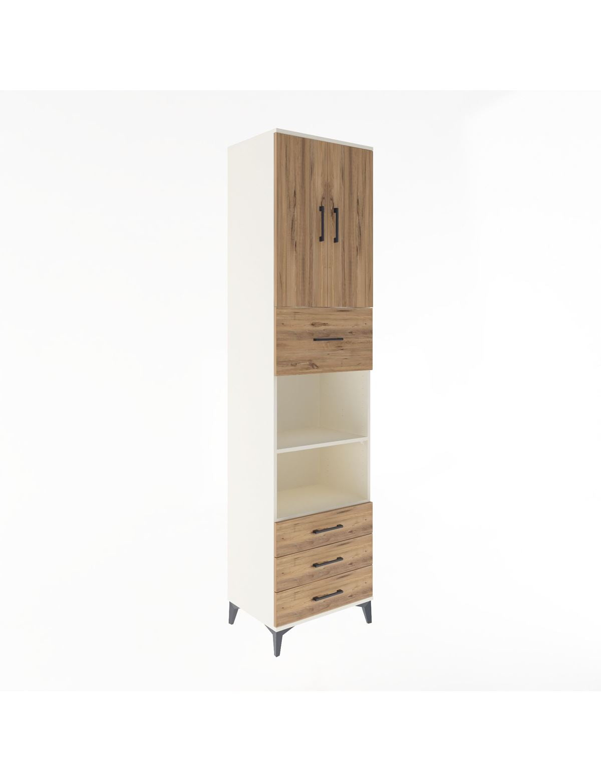 Hyperion Dolap 4 Raflı 4 Çekmeceli 2 Kapaklı 60x44x243 Aytaşı-Çam