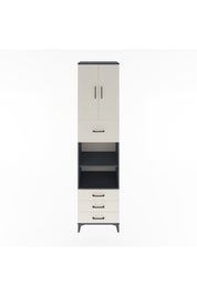 Hyperion Dolap 4 Raflı 4 Çekmeceli 2 Kapaklı 60x44x243 Antrasit-Aytaşı