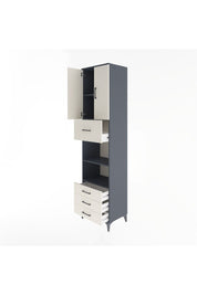 Hyperion Dolap 4 Raflı 4 Çekmeceli 2 Kapaklı 60x44x243 Antrasit-Aytaşı