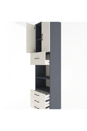 Hyperion Dolap 4 Raflı 4 Çekmeceli 2 Kapaklı 60x44x243 Antrasit-Aytaşı
