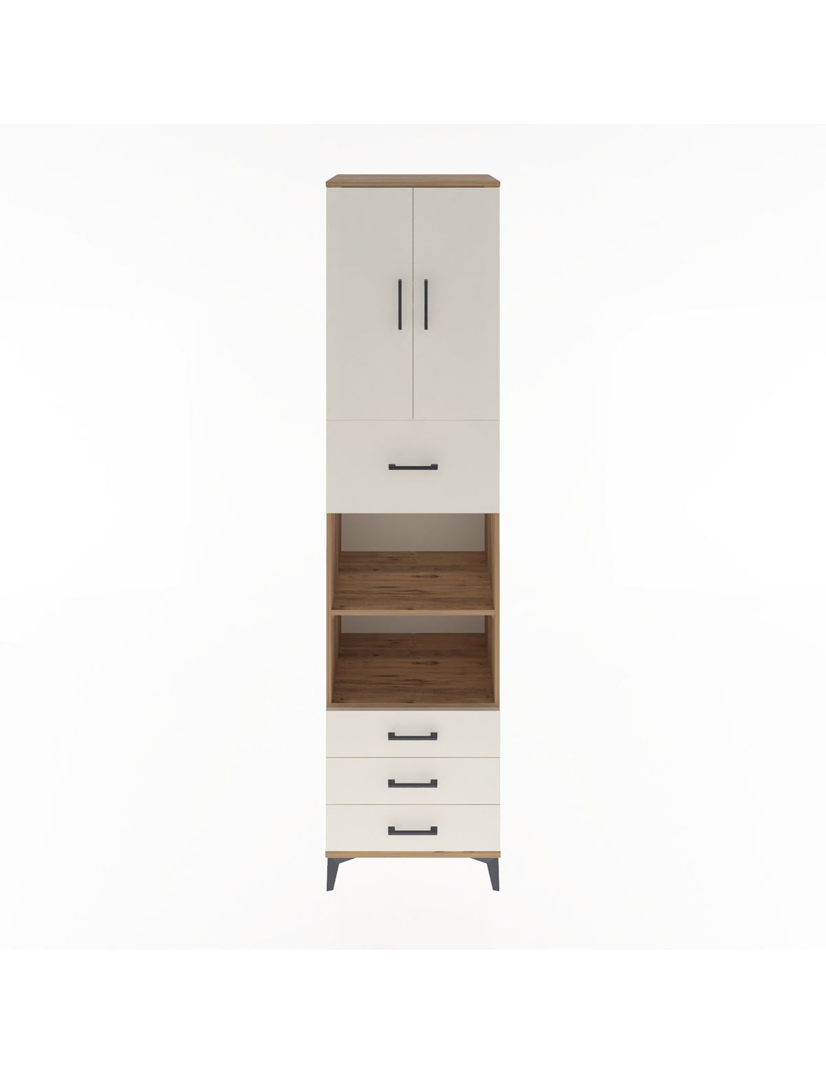 Hyperion Dolap 4 Raflı 4 Çekmeceli 2 Kapaklı 60x44x243 Çam-Aytaşı