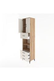 Hyperion Dolap 4 Raflı 4 Çekmeceli 2 Kapaklı 60x44x243 Çam-Aytaşı