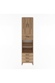 Hyperion Dolap 4 Raflı 4 Çekmeceli 2 Kapaklı 60x44x243 Çam-Çam