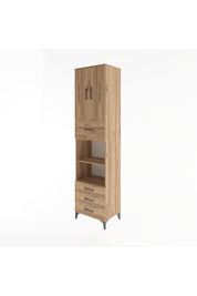 Hyperion Dolap 4 Raflı 4 Çekmeceli 2 Kapaklı 60x44x243 Çam-Çam