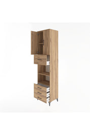 Hyperion Dolap 4 Raflı 4 Çekmeceli 2 Kapaklı 60x44x243 Çam-Çam