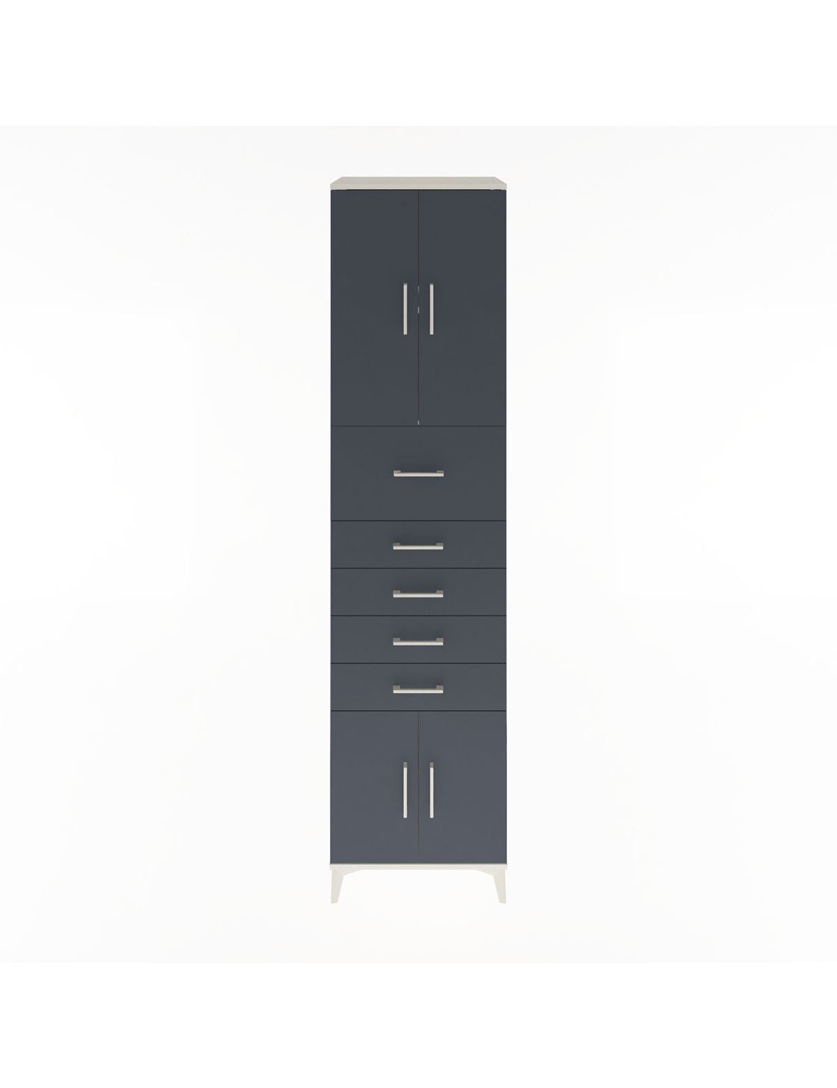Hyperion Dolap 2 Raflı 5 Çekmeceli 4 Kapaklı 60x44x243 Aytaşı-Antrasit