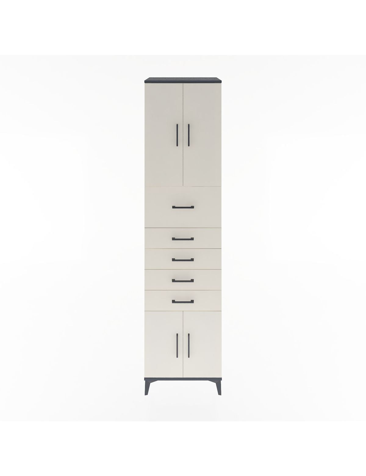 Hyperion Dolap 2 Raflı 5 Çekmeceli 4 Kapaklı 60x44x243 Antrasit-Aytaşı