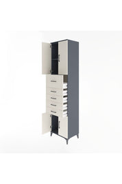 Hyperion Dolap 2 Raflı 5 Çekmeceli 4 Kapaklı 60x44x243 Antrasit-Aytaşı