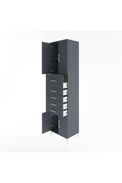 Hyperion Dolap 2 Raflı 5 Çekmeceli 4 Kapaklı 60x44x243 Antrasit-Antrasit