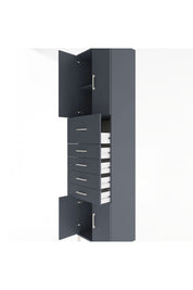 Hyperion Dolap 2 Raflı 5 Çekmeceli 4 Kapaklı 60x44x243 Antrasit-Antrasit