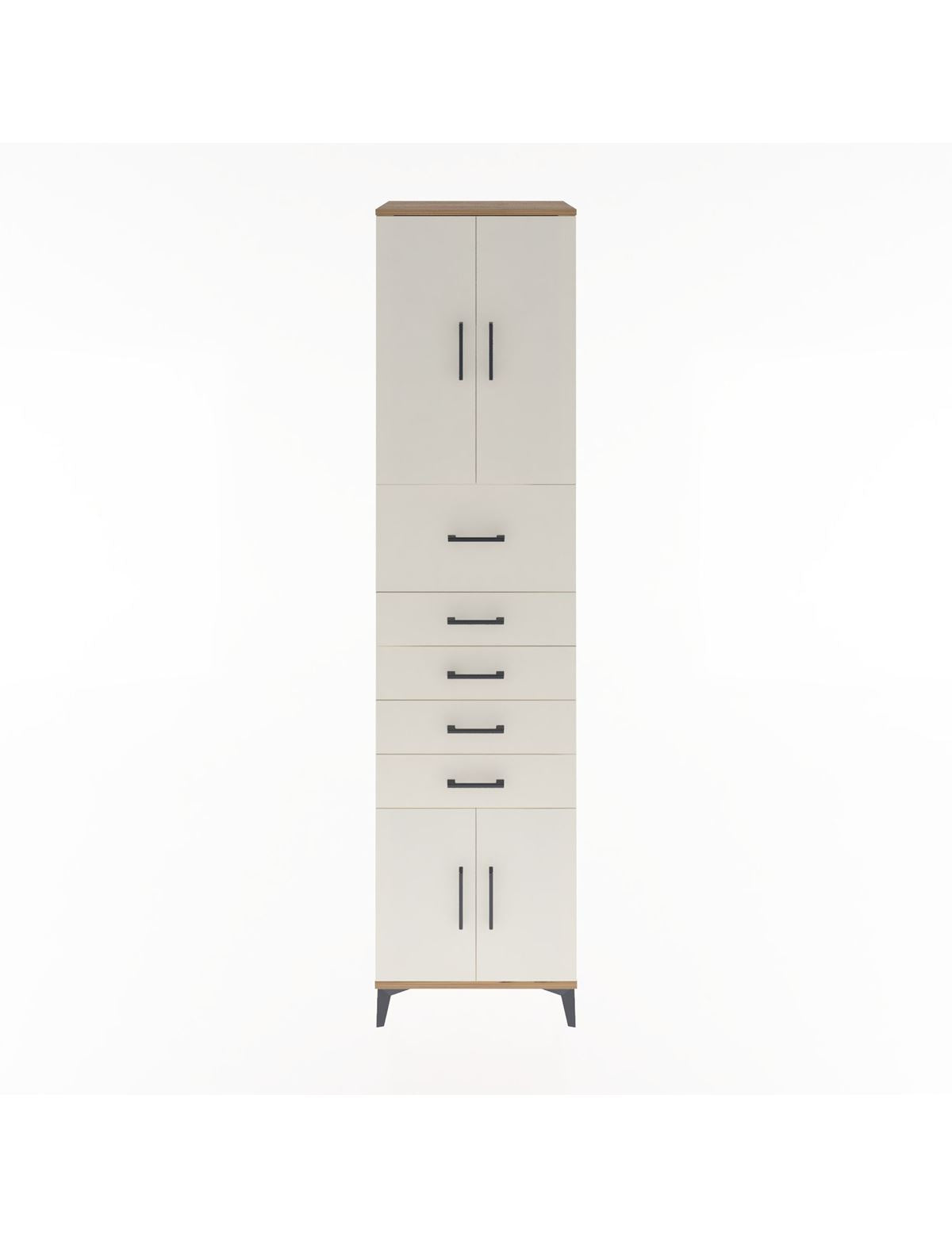 Hyperion Dolap 2 Raflı 5 Çekmeceli 4 Kapaklı 60x44x243 Çam-Aytaşı