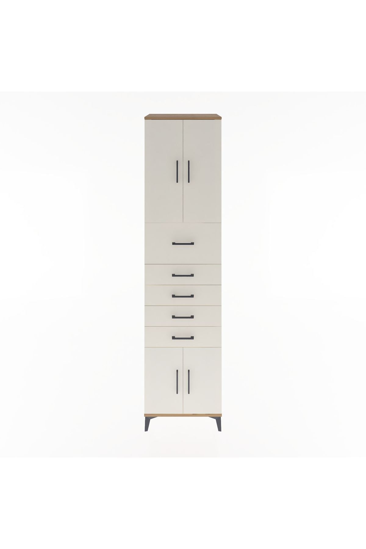 Hyperion Dolap 2 Raflı 5 Çekmeceli 4 Kapaklı 60x44x243 Çam-Aytaşı