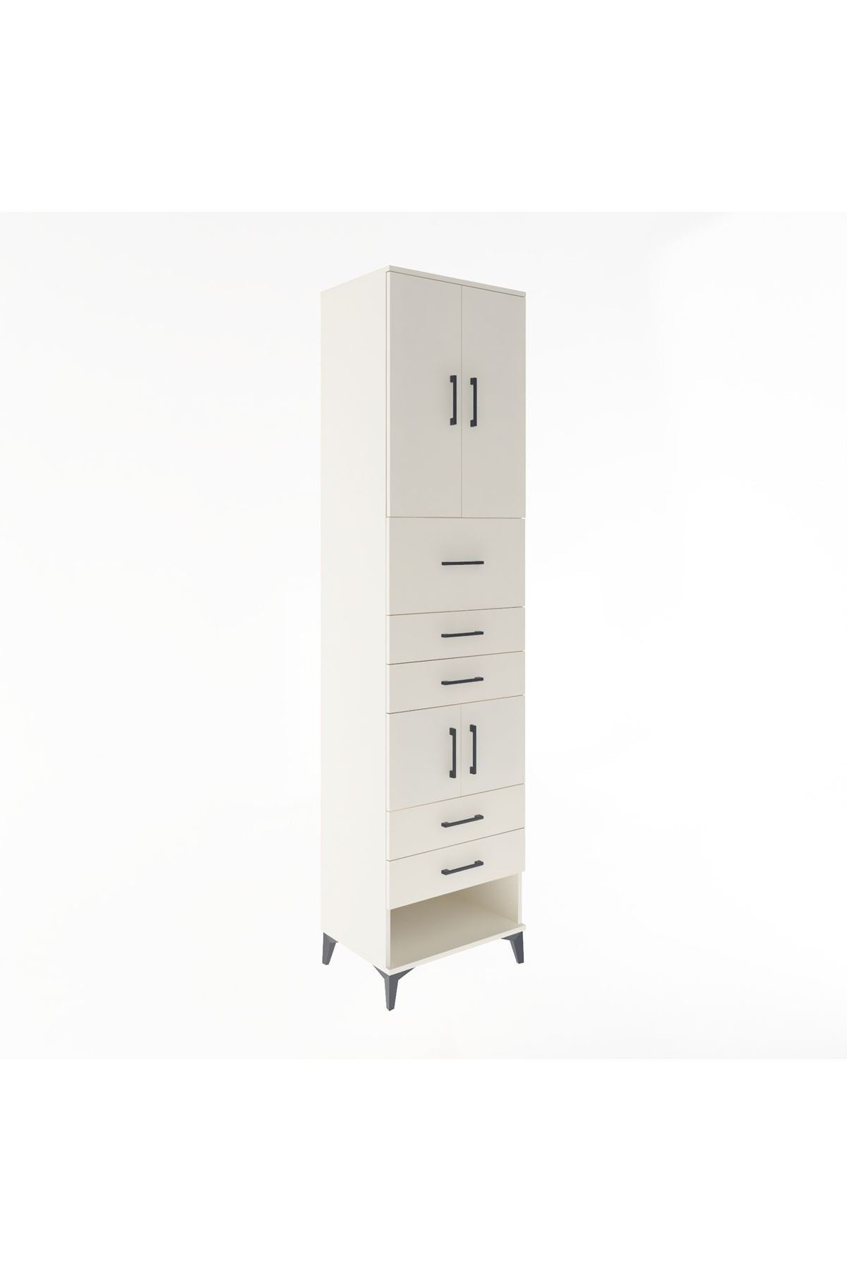 Hyperion Dolap 3 Raflı 5 Çekmeceli 4 Kapaklı 60x44x243 Aytaşı-Aytaşı