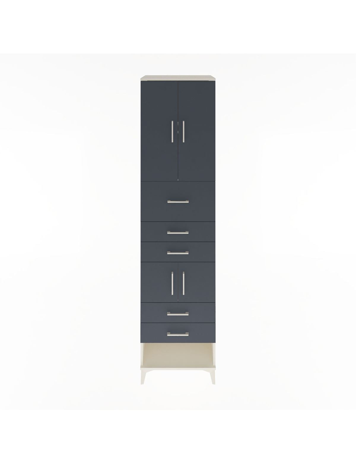 Hyperion Dolap 3 Raflı 5 Çekmeceli 4 Kapaklı 60x44x243 Aytaşı-Antrasit