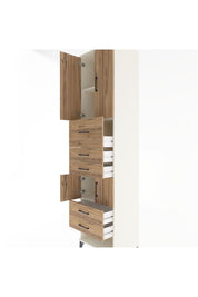 Hyperion Dolap 3 Raflı 5 Çekmeceli 4 Kapaklı 60x44x243 Aytaşı-Çam