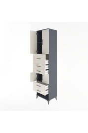 Hyperion Dolap 3 Raflı 5 Çekmeceli 4 Kapaklı 60x44x243 Antrasit-Aytaşı