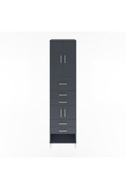 Hyperion Dolap 3 Raflı 5 Çekmeceli 4 Kapaklı 60x44x243 Antrasit-Antrasit